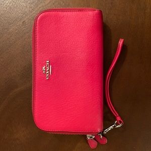 Coach Wallet/Clutch - Red Leather